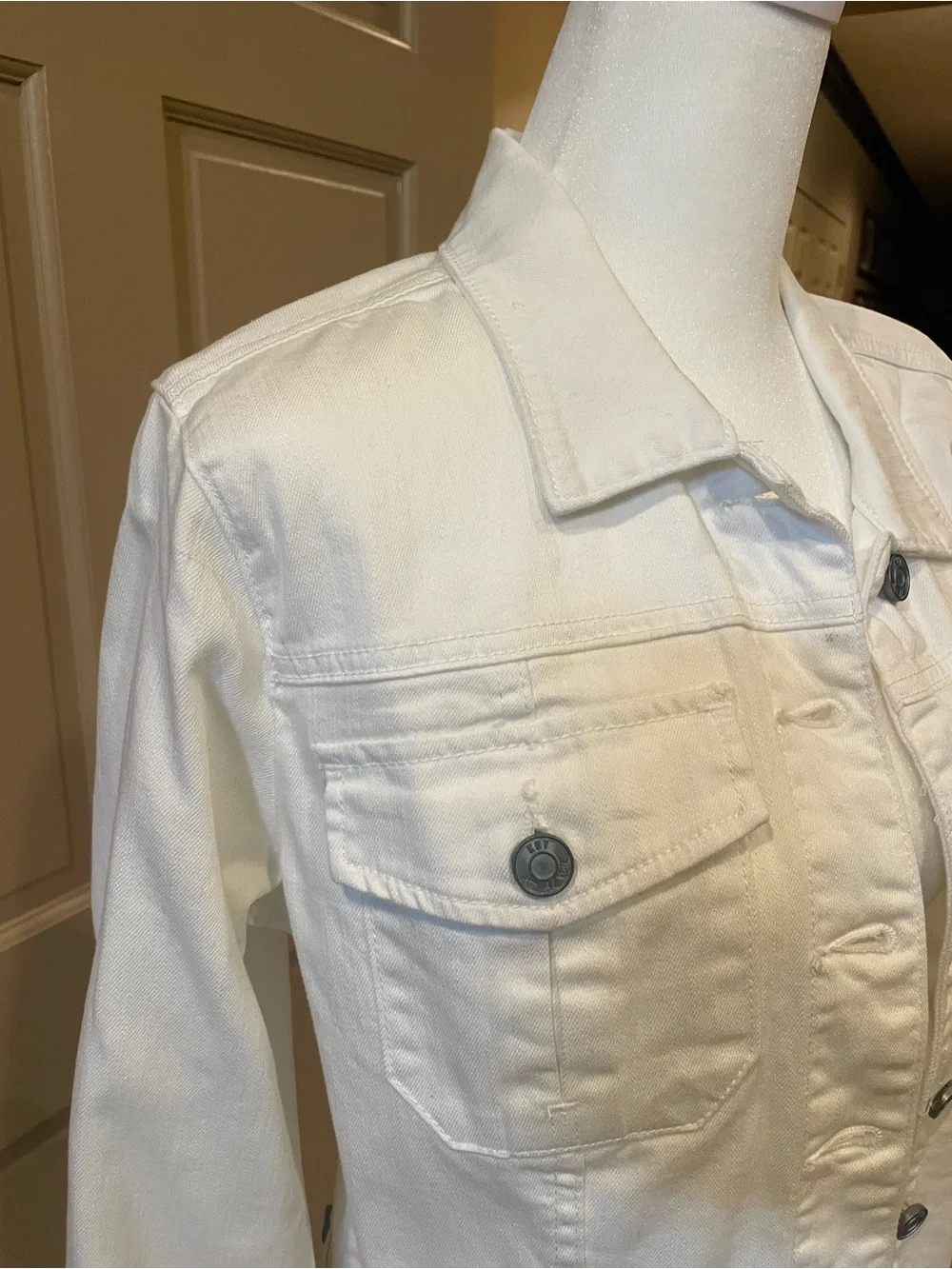Kut from the Kloth White Denim Jean Jacket - Picture 4 of 4
